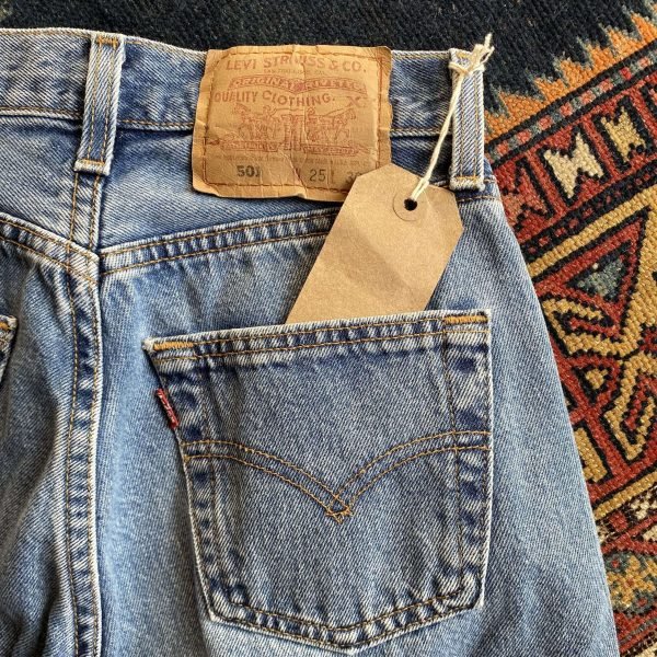 1996 Vintage Levi’s 501 Stonewash Made in USA Jeans. 25” Waist/UK 6. - Image 6