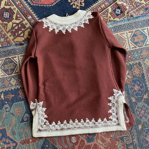 1960s Vintage Jacket with Gold Tambour Embroidery Trim. UK 10-12. - Image 5