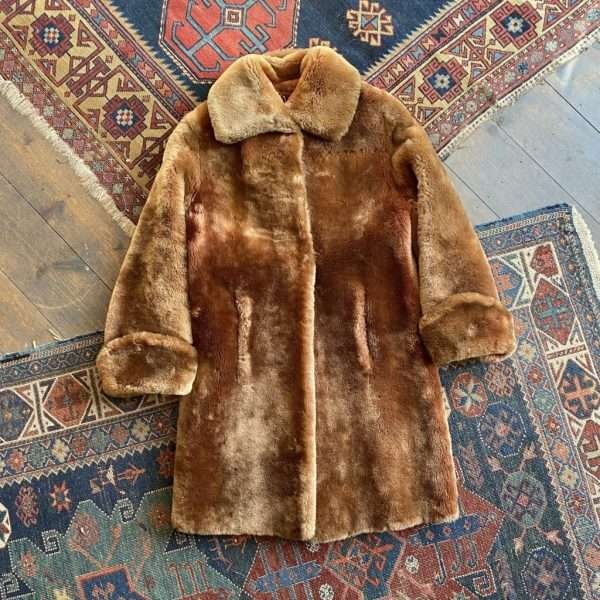 1940s J Marks & Son Beaver Lamb Heavy Vintage Coat. XSmall/UK 8.