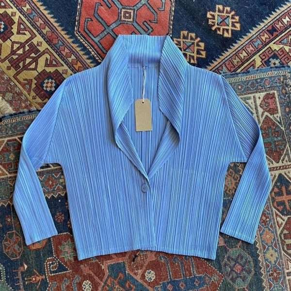 1990s Vintage Issey Miyake Pleats Please Single Button Blazer. UK 8-10.