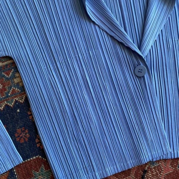 1990s Vintage Issey Miyake Pleats Please Single Button Blazer. UK 8-10. - Image 3