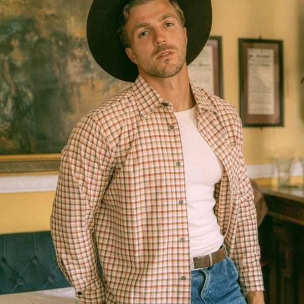 1970s Fir Franklin Clean Check Vintage Shirt. Size XL.