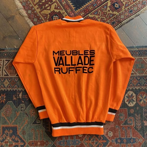 1960s/70s Flocked Zip Front French Vintage Cycle Jersey. Medium. - Image 3