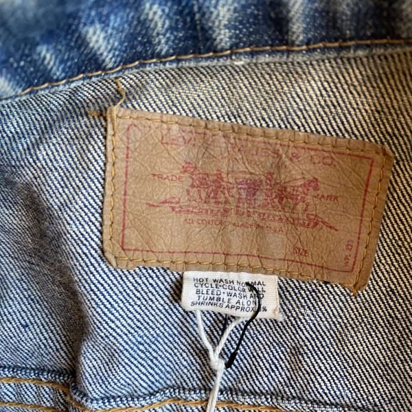 RARE Levi’s Big E Type III Denim Cut Off Jacket. Made in USA. Size Large/42”. - Image 6