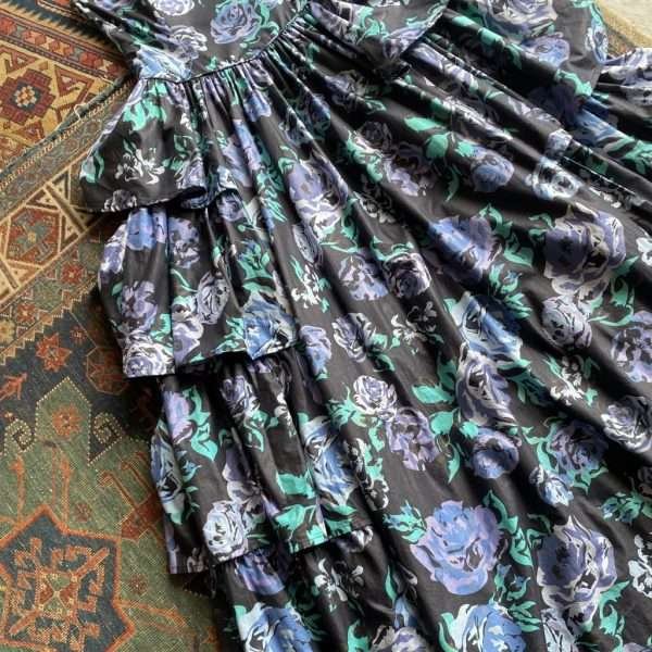 Vintage Laura Ashley 1980s Floral Cotton Regency Gown. UK 10. - Image 2
