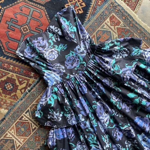 Vintage Laura Ashley 1980s Floral Cotton Regency Gown. UK 10. - Image 3