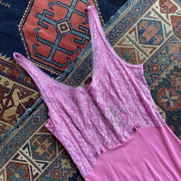 1970s Lace Bodice Vintage Slip Dress. UK 8-10/34” Bust. - Image 2