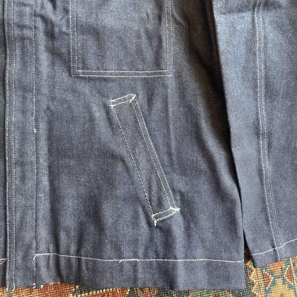 Rare Dated 1979 Guy Leroy Deadstock Indigo Denim Vintage Workwear Suit. 32” W Jeans/ XL Jacket. - Image 5