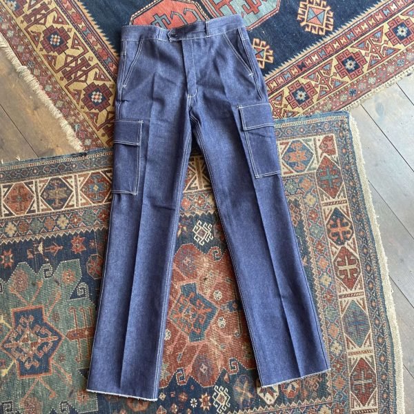 Rare Dated 1979 Guy Leroy Deadstock Indigo Denim Vintage Workwear Suit. 32” W Jeans/ XL Jacket. - Image 7