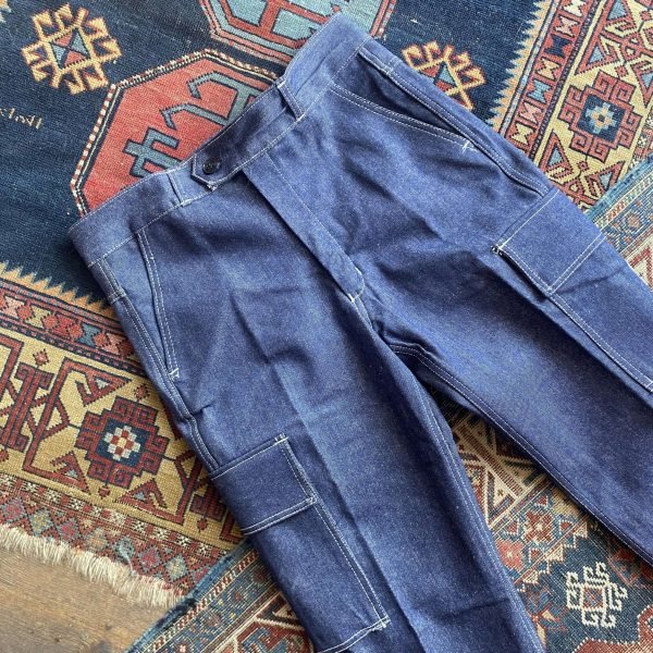 Rare Dated 1979 Guy Leroy Deadstock Indigo Denim Vintage Workwear Suit. 32” W Jeans/ XL Jacket. - Image 9