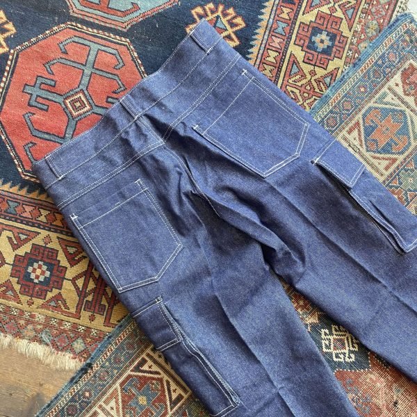 Rare Dated 1979 Guy Leroy Deadstock Indigo Denim Vintage Workwear Suit. 32” W Jeans/ XL Jacket. - Image 11