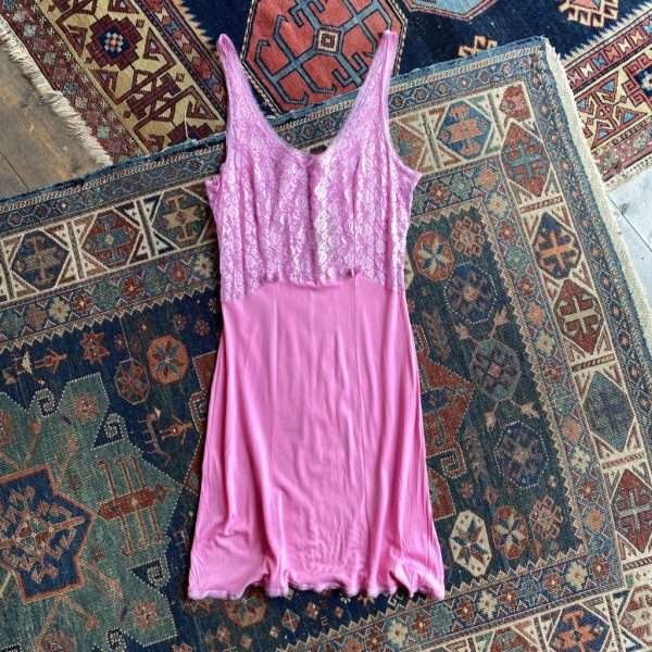 1970s Lace Bodice Vintage Slip Dress. UK 8-10/34” Bust.