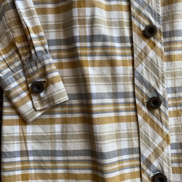 1970s Button Front Plaid Shirtwaister Vintage Mini Dress. XS/UK 8. - Image 3
