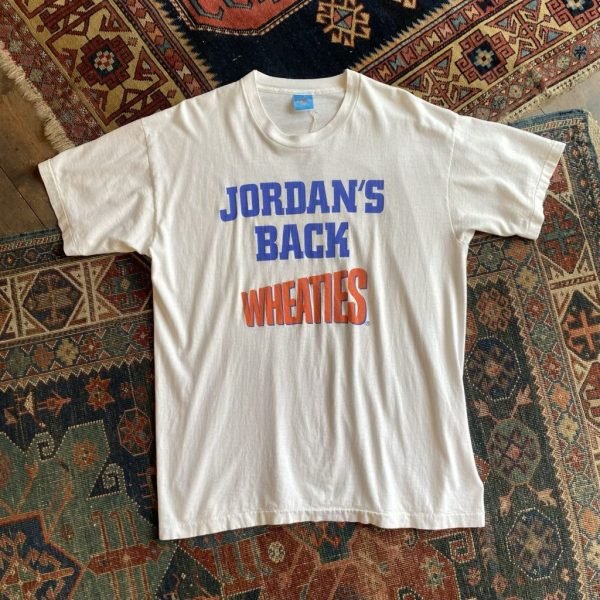 Rare 1995 Jordans Back Wheaties Single Stitch Tee. Size XL.