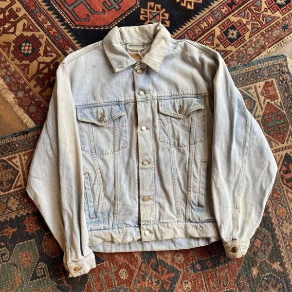 1990s Wrangler Jacket. Bleached Denim Trucker Style. Size XL.