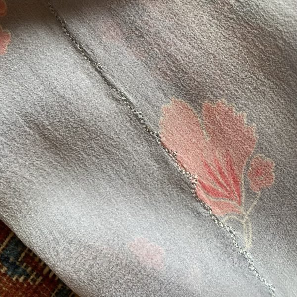 1930s Floral Silk Chiffon Ruffle Detail Antique Slip Dress. UK 8-10. - Image 5