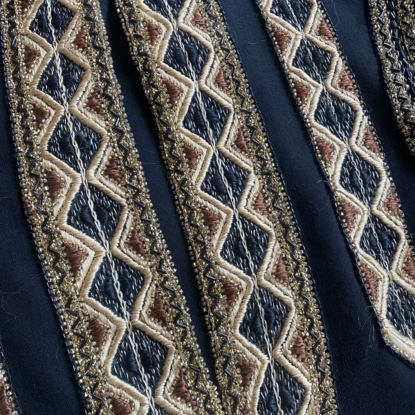 1970s Boho Beaded Trim Vintage Blouse. UK 8. - Image 4