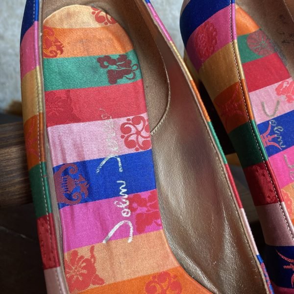 1950s John Jerro Rainbow Stripe Vintage Shoes. UK 4/EU 37. - Image 5