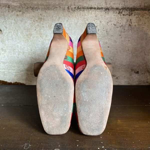 1950s John Jerro Rainbow Stripe Vintage Shoes. UK 4/EU 37. - Image 4