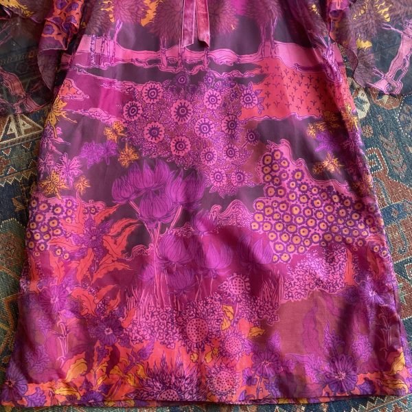 1970s Dollyrockers Floral Vintage Maxi Dress. UK 12. - Image 2