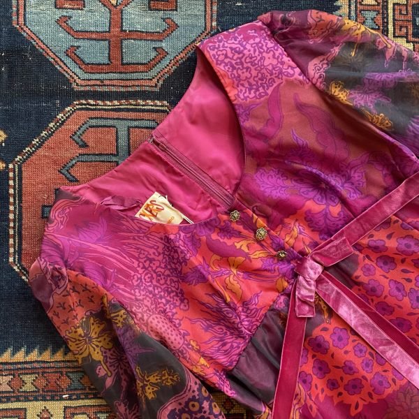 1970s Dollyrockers Floral Vintage Maxi Dress. UK 12. - Image 5