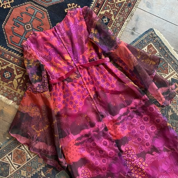 1970s Dollyrockers Floral Vintage Maxi Dress. UK 12. - Image 7