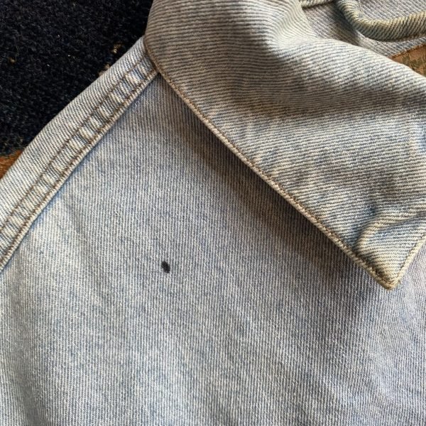 1990s Wrangler Jacket. Bleached Denim Trucker Style. Size XL. - Image 3