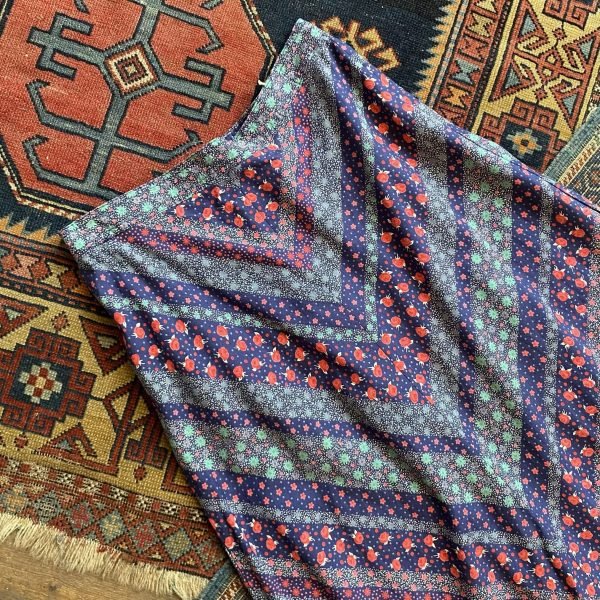 1970s Floral Ruffle Hem Prairie Maxi Skirt. 28” Waist/UK 10. - Image 3