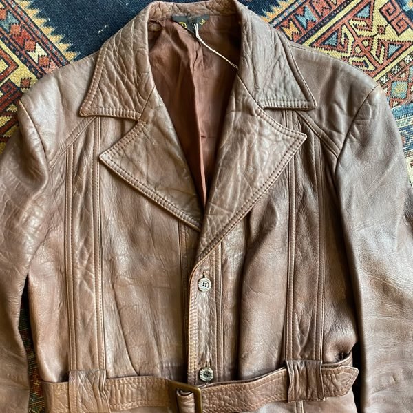 1970s Glenhusky of Scotland Vintage Leather Cruiser Jacket. Size Large. - Image 3