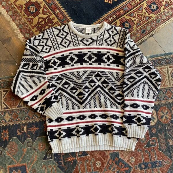 1980s Fairisle Pattern Vintage Jumper. Made in England. Size Large.