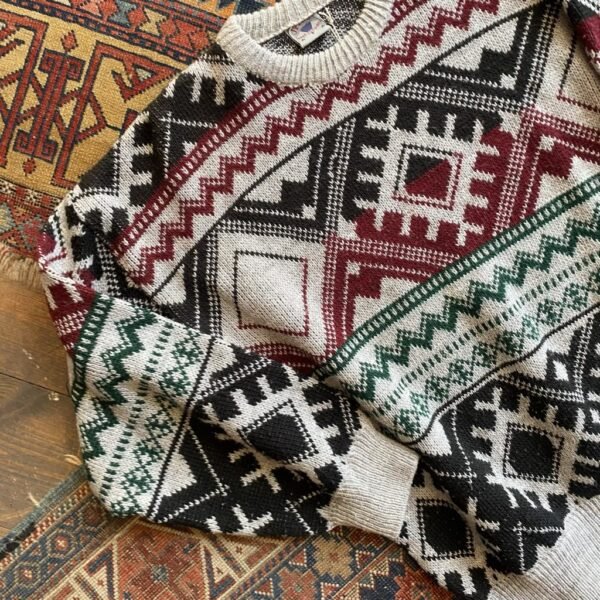 1990s Selin’s Fairisle Pattern Vintage Jumper. Size Medium. - Image 2