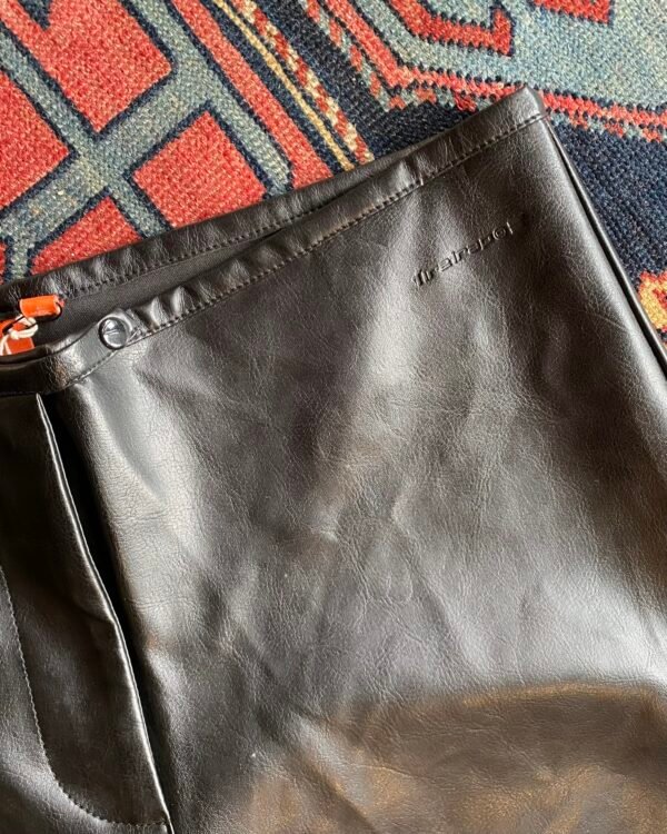 Y2K Deadstock Firetrap Low Waist PVC Bootcut Vintage Trousers. UK 12. - Image 3