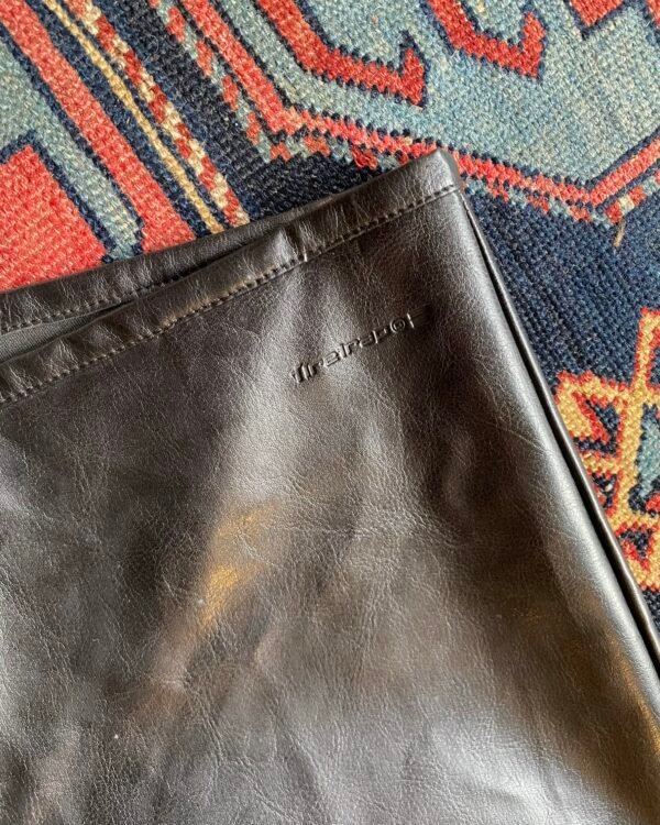 Y2K Deadstock Firetrap Low Waist PVC Bootcut Vintage Trousers. UK 12. - Image 4