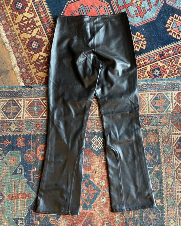 Y2K Deadstock Firetrap Low Waist PVC Bootcut Vintage Trousers. UK 12. - Image 6