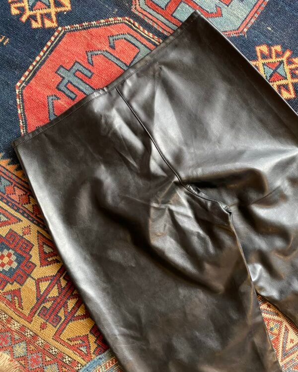 Y2K Deadstock Firetrap Low Waist PVC Bootcut Vintage Trousers. UK 12. - Image 7