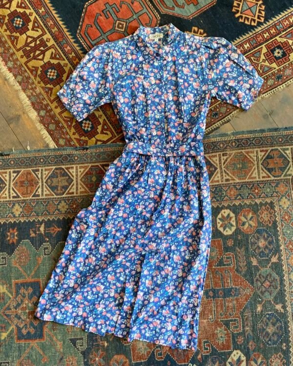 1980s Vintage Liberty Tana Lawn Cotton Day Dress. UK 8/XS.
