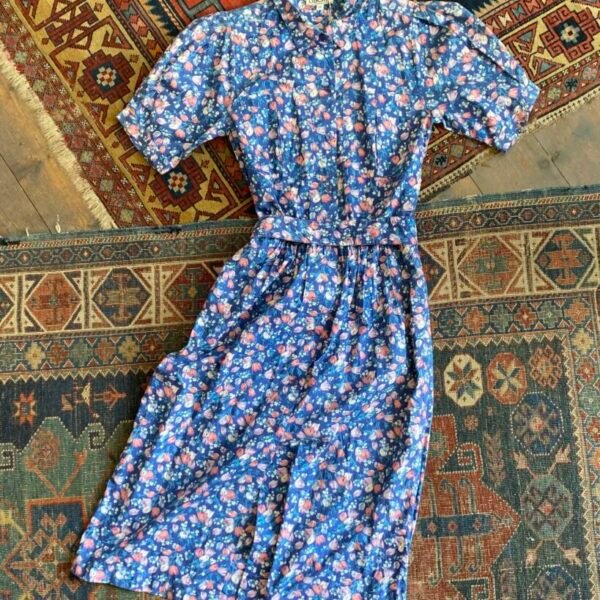 1980s Vintage Liberty Tana Lawn Cotton Day Dress. UK 8/XS.