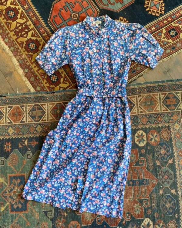 1980s Vintage Liberty Tana Lawn Cotton Day Dress. UK 8/XS.