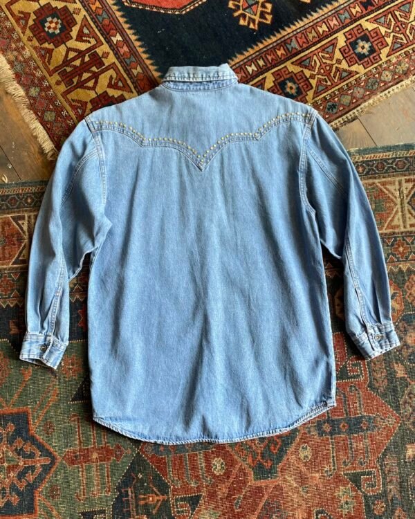 1980s/90s Stud Detail Western Style Vintage Shirt. Size Large. - Image 5