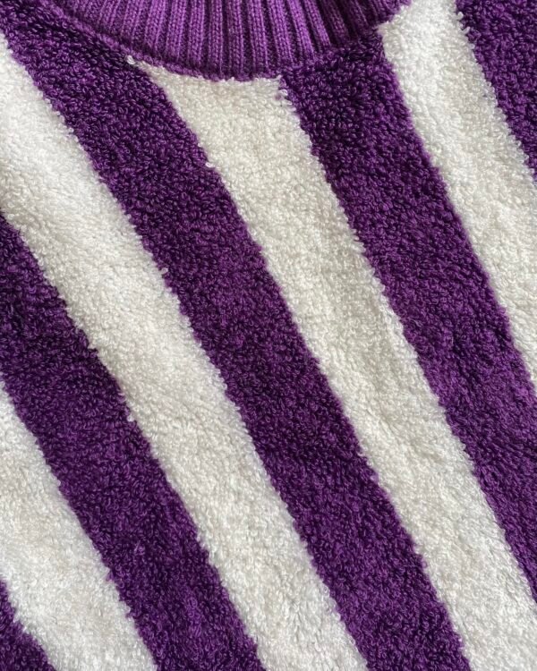 1990s Bold Stripe Vintage Terry Cloth Sweater. UK 10-12. - Image 3