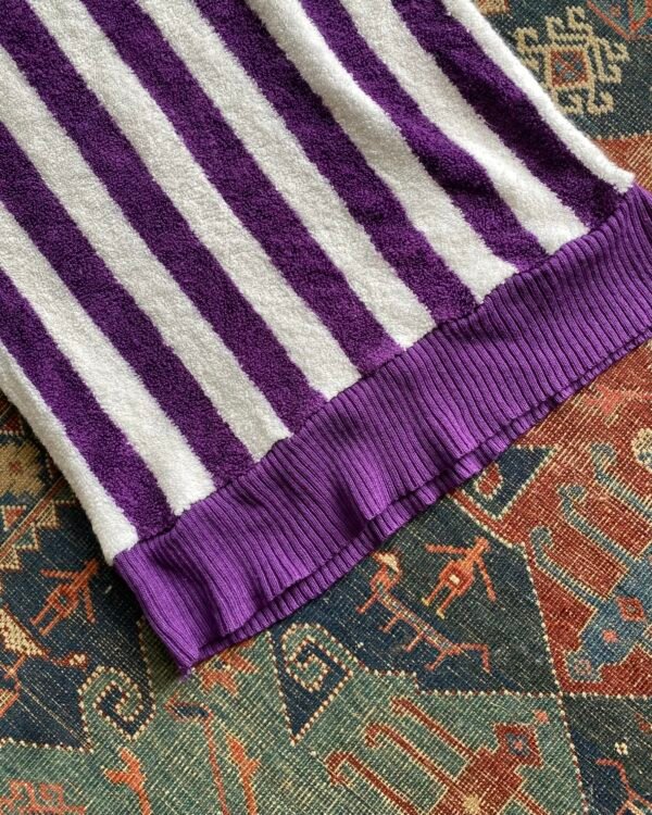 1990s Bold Stripe Vintage Terry Cloth Sweater. UK 10-12. - Image 4