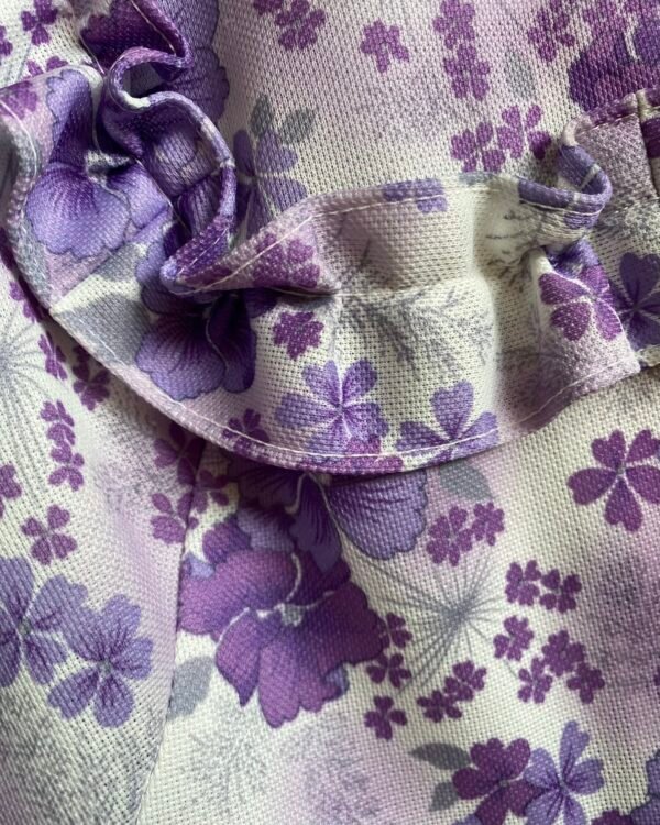 1970s Crimplene Floral Vintage Prairie Style Midi Dress. UK 8/XS. - Image 5