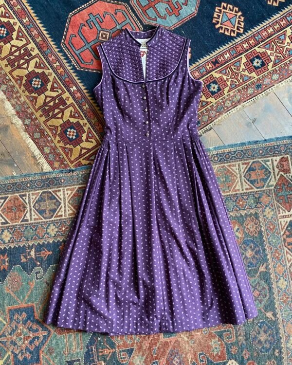 1970s Alphorn Ditsy Floral Cotton Dirndl Vintage Dress. UK 10.