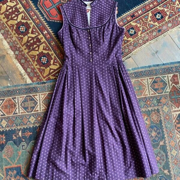 1970s Alphorn Ditsy Floral Cotton Dirndl Vintage Dress. UK 10.