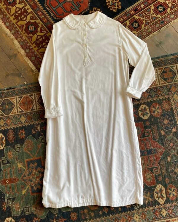 Antique French Linen Smock Gown. XL/UK 18.