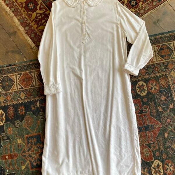 Antique French Linen Smock Gown. XL/UK 18.