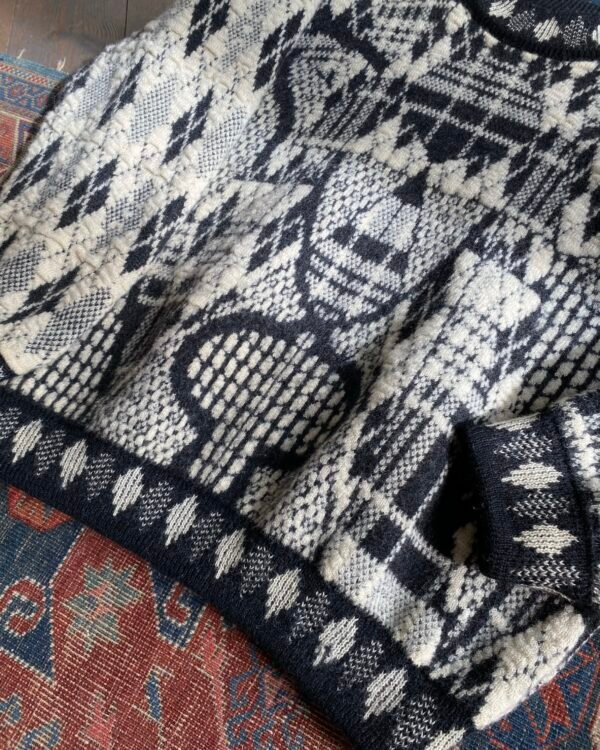 Rare 1990s Vintage Coogi Abstract Argyle Pattern Wool Jumper. Size Large. - Image 4