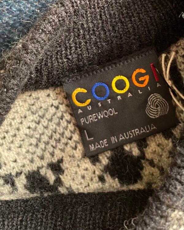 Rare 1990s Vintage Coogi Abstract Argyle Pattern Wool Jumper. Size Large. - Image 7