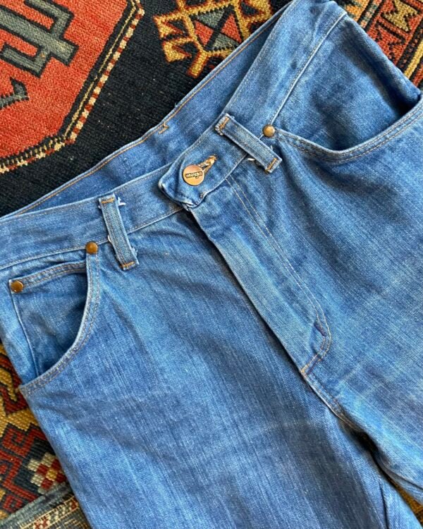 Rare 1970s Vintage Wrangler Blue Bell Bootcut Jeans. UK 8/28” W/34” L. - Image 6