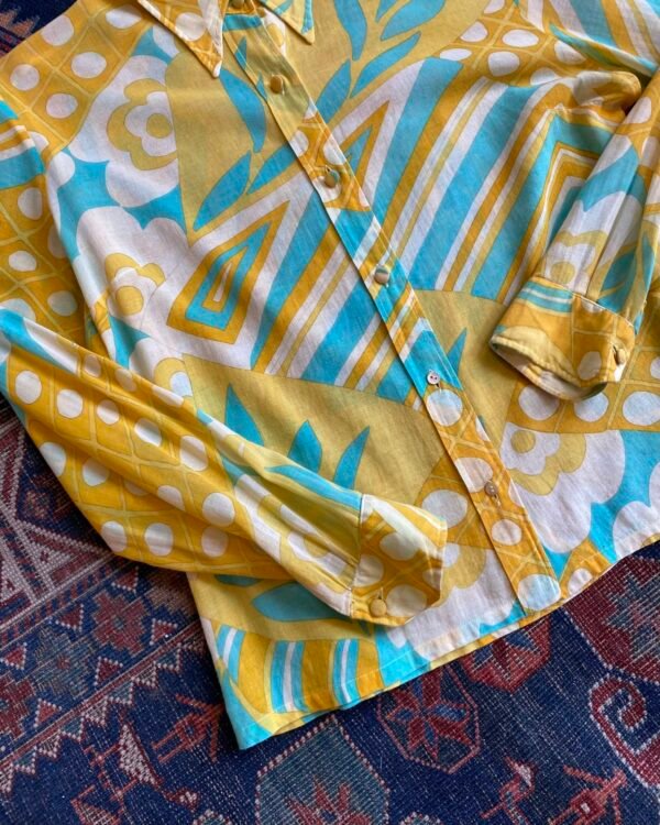 1960s Psychedelic Button Front Gauze Shirt. UK 8-10/Small. - Image 5
